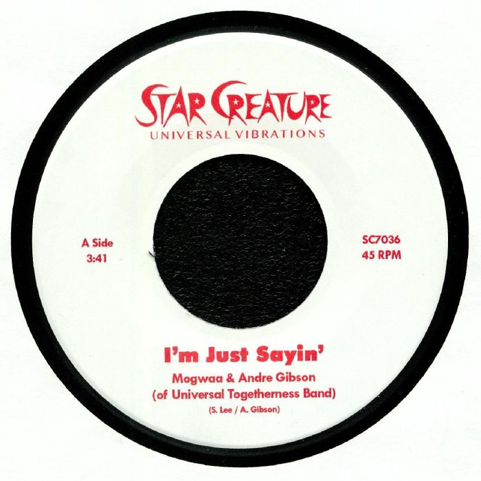 Mogwaa & Andre Gibson – I'm Just Sayin b/w Angelica (7", Raspberry Marbled, Star Creature, 2019) Front Cover