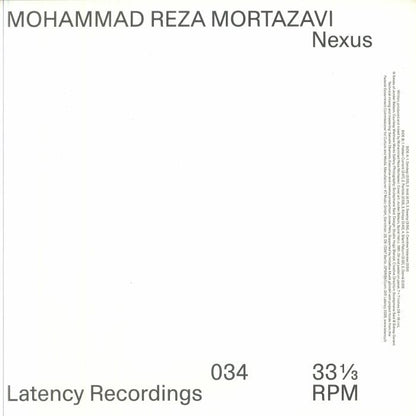 Mohammad Reza Mortazavi – Nexus (12", 140g, Latency, 2025) Back Cover