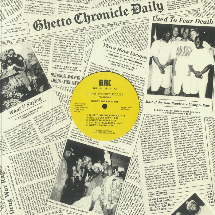 Money Boss Players – Ghetto Chronicle Daily (LP, in die-cut sleeve, RRC, 2026) Front Cover