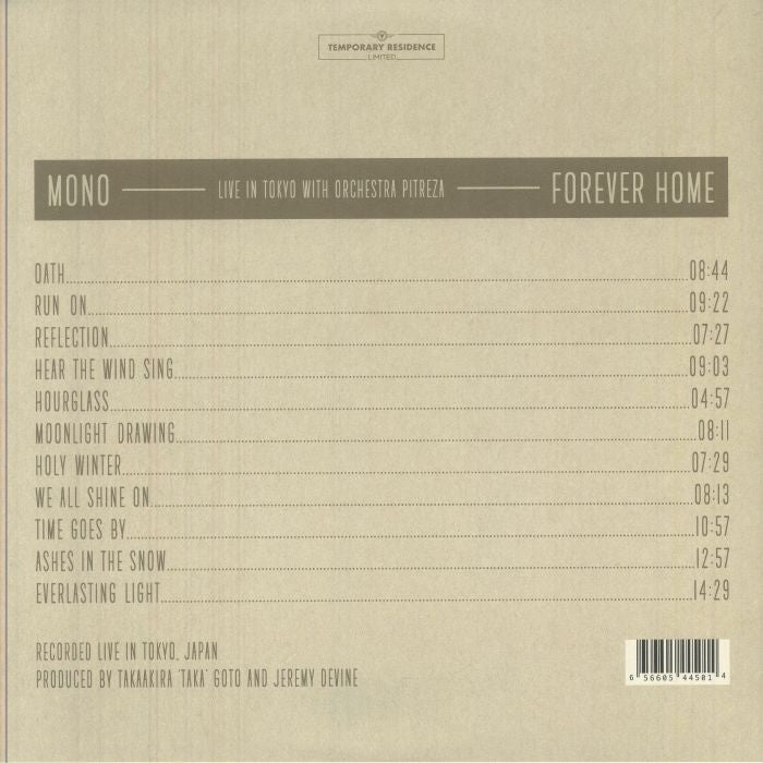 Mono Orchestra PITREZA – (Live In Tokyo) Forever Home (3xLP, Temporary Residence Limited, 2025) Back Cover