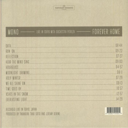 Mono Orchestra PITREZA – (Live In Tokyo) Forever Home (3xLP, Temporary Residence Limited, 2025) Back Cover
