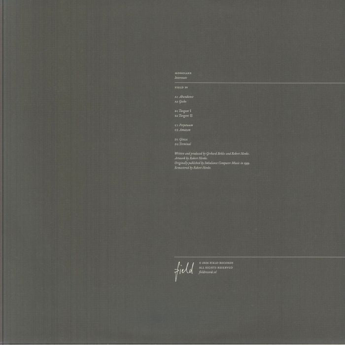 Monolake – Interstate (2x12", Field Records, 2026) Back Cover