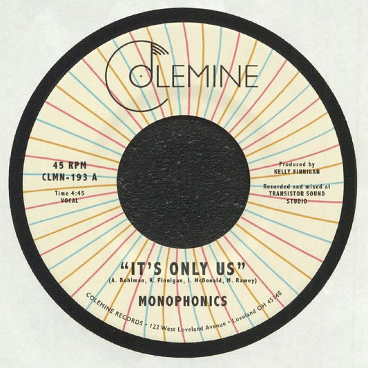 Monophonics – It's Only Us (7", Colemine Records, 2021) Front Cover