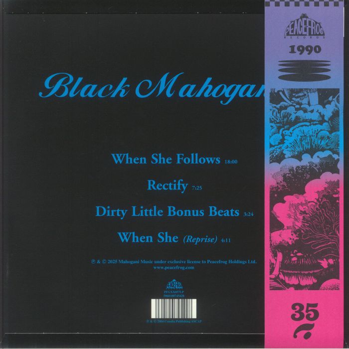 Moodymann – Black Mahogani II (LP, Smokey, Obi-Strip, Peacefrog Records, 2025) Back Cover