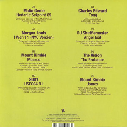 Mount Kimbie / Various – Fabric Presents Mount Kimbie (2xLP, Fabric, 2026) Back Cover