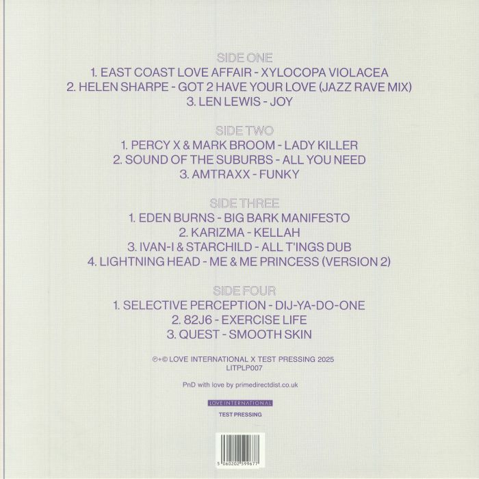 Moxie – The Sound Of Love International #007 (2xLP, Love International Recordings, 2025) back cover