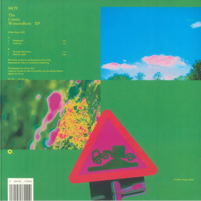 MOY – The Caustic Wymondham EP (12", Offen Music, 2025) back cover