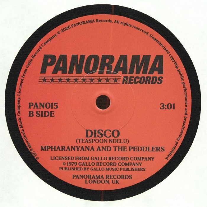 Mpharanyana and The Cannibals / The Peddlers – Get Down / Disco (7", PANORAMA, 2026) Back Cover