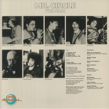 Mr. Circle – Thi Nam (LP, Outernational Sounds, 2025) back cover