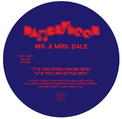 Mr. & Mrs. Dale – It's You (12", Emotional Rescue, 2025) back cover