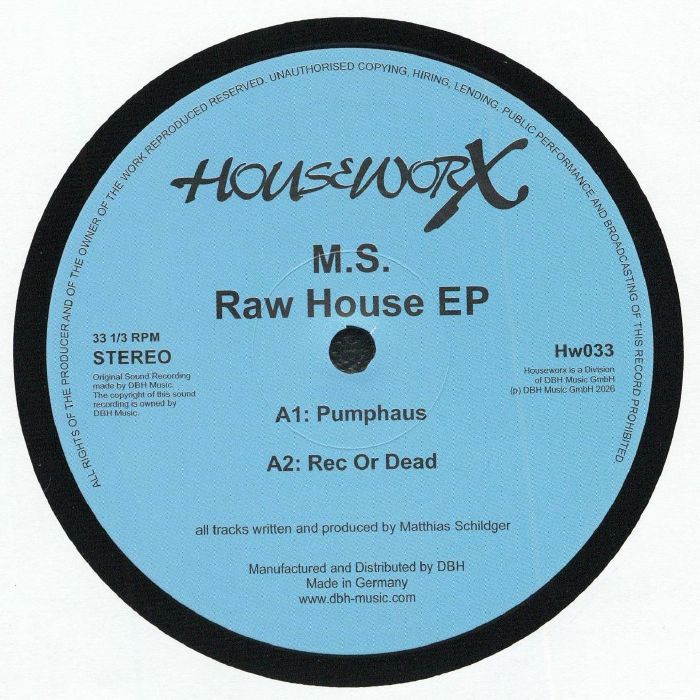 Ms – Raw House EP (12", Houseworx, 2026) Front Cover