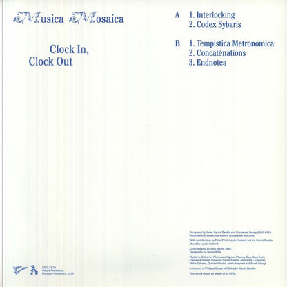 Musica Mosaica – Clock In, Clock Out (LP, Futura Resistenza, 0) Back Cover