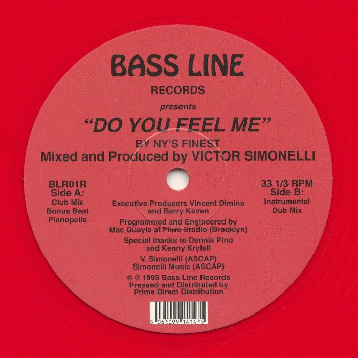 N.Y.'s Finest – Do You Feel Me (12", Red, Bassline Records, 2026) Front Cover