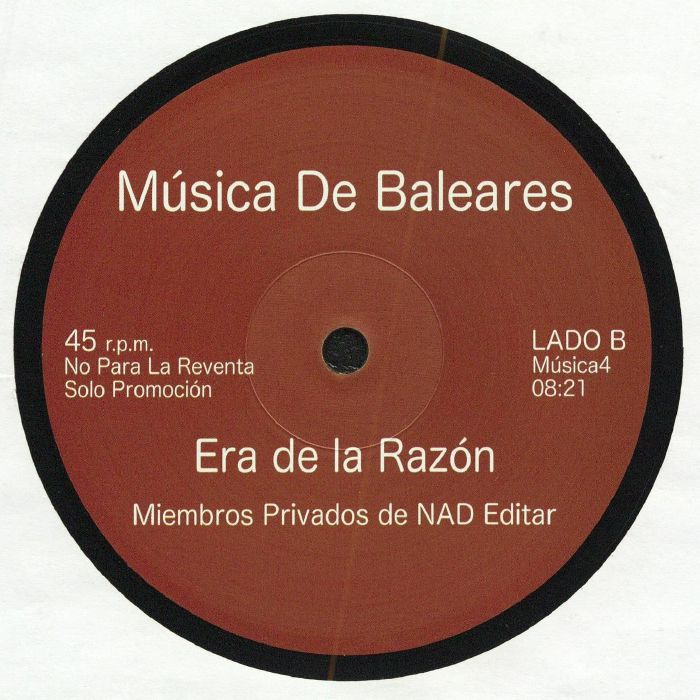 Nad – No Me Muevo / Era de la Razón (12", Música De Baleares, 2026) Back Cover
