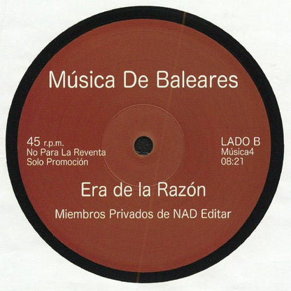 Nad – No Me Muevo / Era de la Razón (12", Música De Baleares, 2026) Back Cover