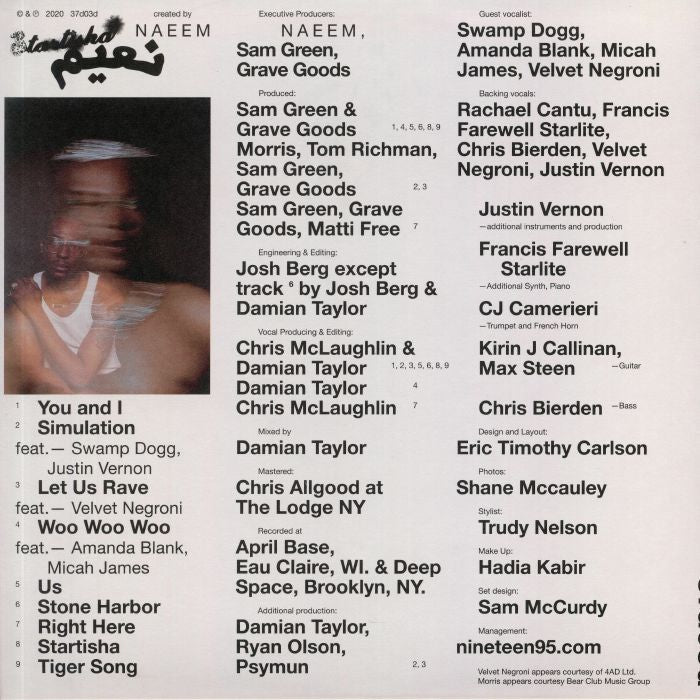 Naeem – Startisha (LP, Red, 37d03d, 2020) Back Cover