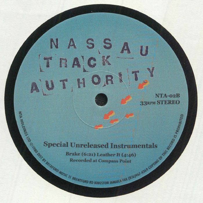 Nassau Track Authority – Special Unreleased Instrumentals (12", Nassau Track Authority, 2025) back cover