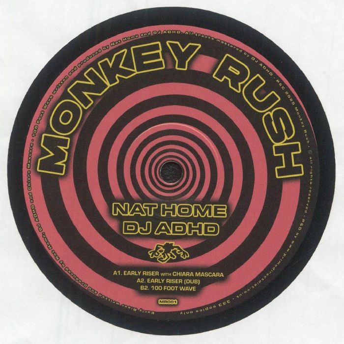 Nat Home , DJ ADHD – Early Riser (12", Monkey Rush, 2026) Back Cover