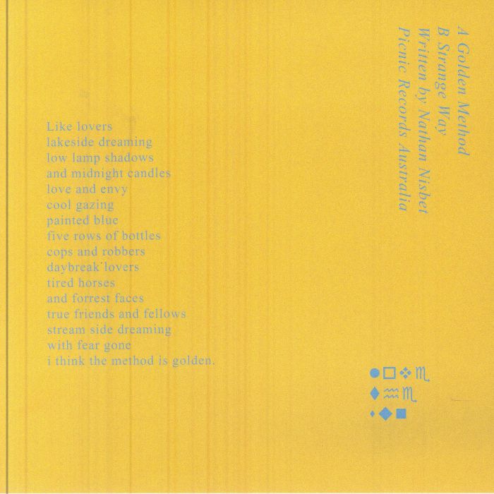 Nathan Nisbet – Golden Method (7", Gold, Picnic Records, 2026) Back Cover