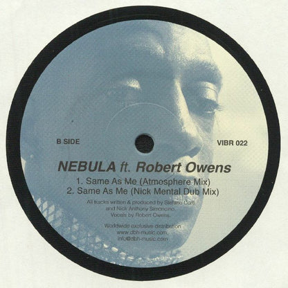 Nebula Ft. Robert Owens – Same As Me (12", Vibraphone Records, 2021) Back Cover