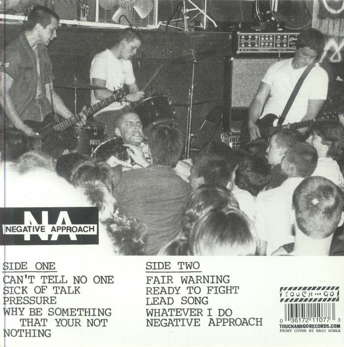 Negative Approach – Negative Approach (7", Touch And Go, 2021) Back Cover