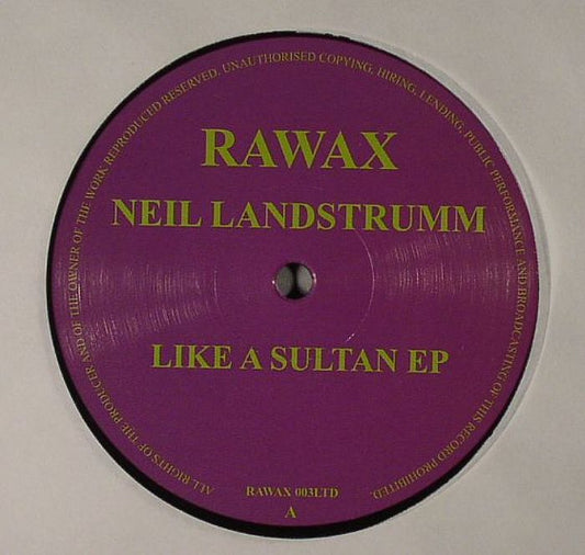Neil Landstrumm – Like A Sultan EP (12", Rawax, 2014) Front Cover