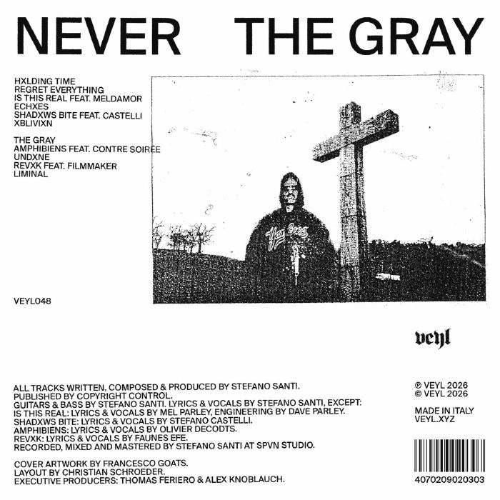 Never – The Gray (LP, VEYL, 2026) Back Cover