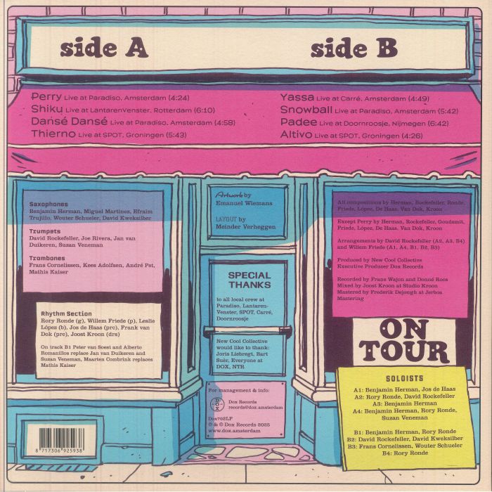 New Cool Collective – On Tour (12", Dox Records, 2025) Back Cover