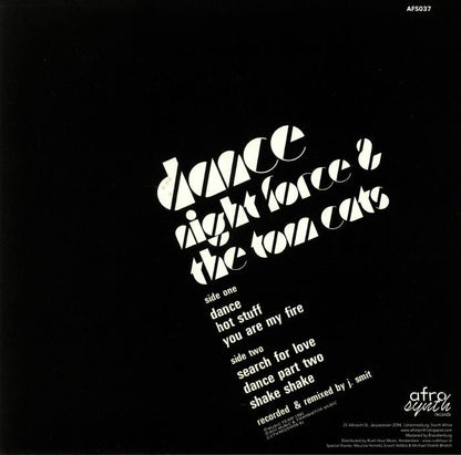Night Force & The Tom Cats – Dance (LP, Afrosynth Records, 2018) Back Cover