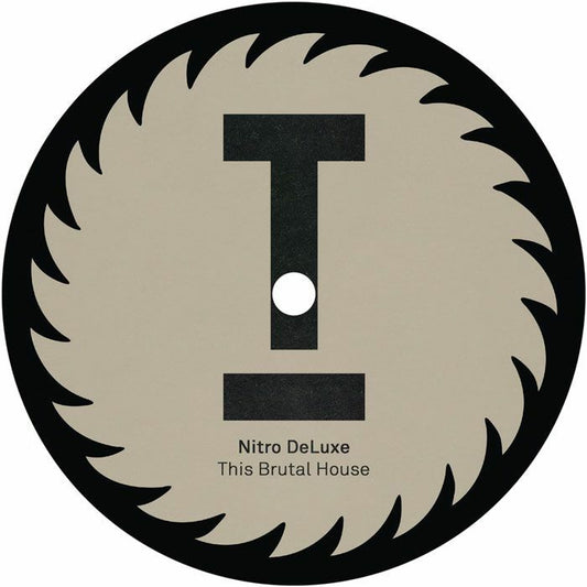 Nitro DeLuxe , Mark Knight – This Brutal House (12", Die Cut Saw Tooth Shaped, Toolroom Records, 2023) Front Cover