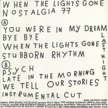 Nostalgia 77 – When The Lights Gone (LP, Third Stream Recordings, 2026) Back Cover