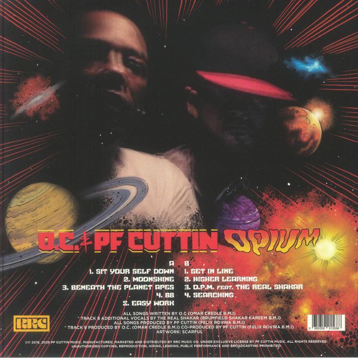 O.C. & PF Cuttin – Opium (LP, RRC Music Co., 2025) Back Cover