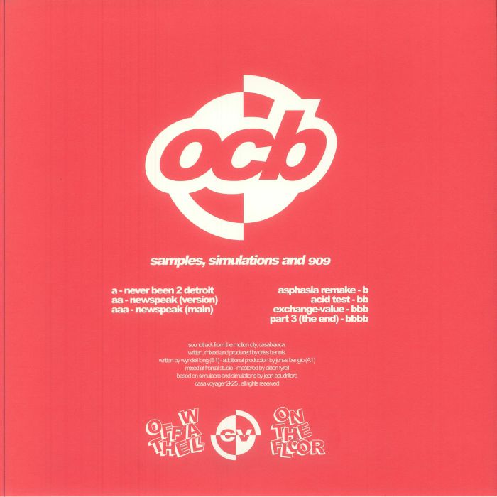 OCB – Samples, Simulations & 909`s (12", Casa Voyager, 2025) back cover
