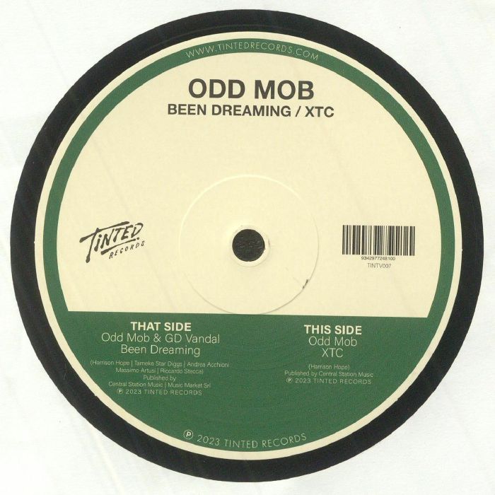 Odd Mob – Been Dreaming / XTC (12", Tinted Records, 2023) Back Cover