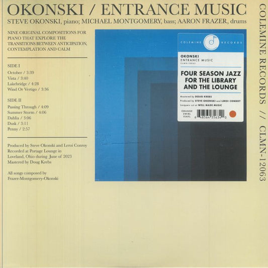 Okonski – Entrance Music (LP, Orange Swirl, Colemine Records, Colemine Records, 2025) front cover