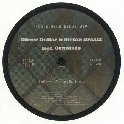 Oliver Dollar / Stefan Braatz feat Osunlade – Isolated (12", Flaneurecordings, 2022) Back Cover