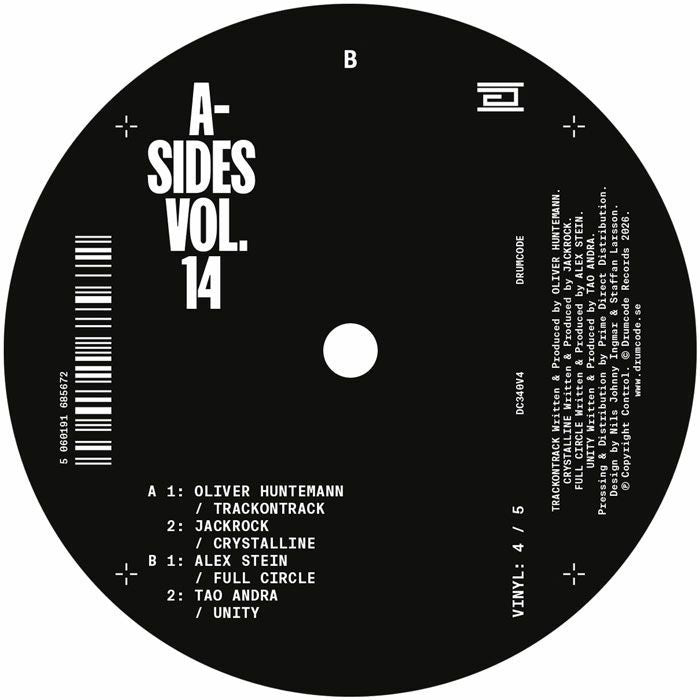 Oliver Huntemann / Jackrock / Alex Stein / Tao Andra – A Sides Vol 14 V4 (12", Drumcode, 2026) Back Cover