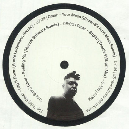 Omar – The Remixes (12", Peppermint Jam, 2025) front cover
