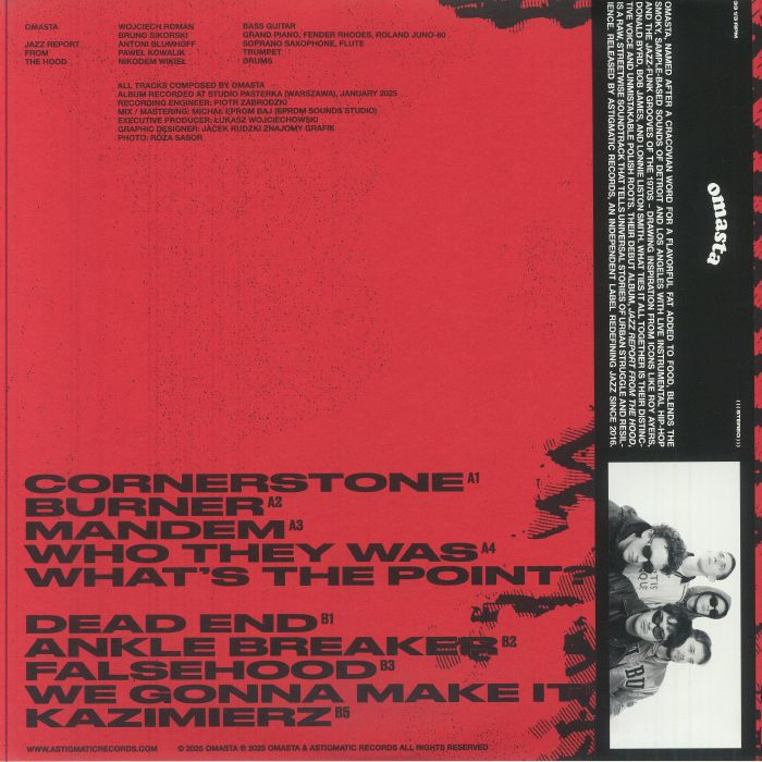 Omasta – Jazz Report From The Hood (LP, Gatefold, OBI, Astigmatic Records, 2025) Back Cover