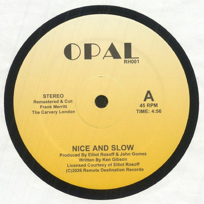 Opal – Nice And Slow (12", Remote Destination, 2026) Front Cover