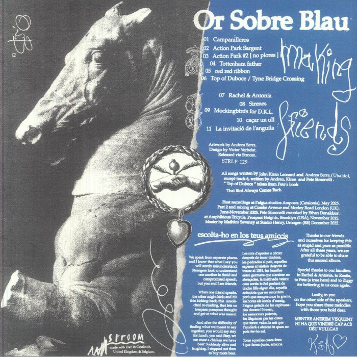 Or Sobre Blau – Making Friends (LP, Stroom, 2026) Back Cover