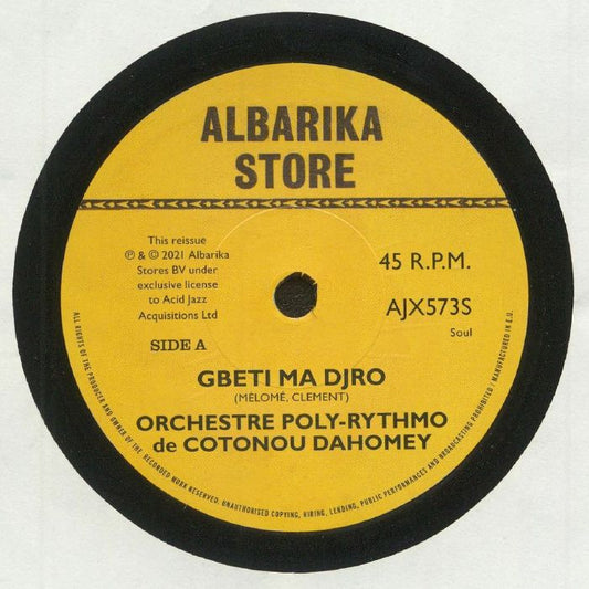 Orchestre Poly-Rythmo De Cotonou Dahomey – Gbeti Ma Djro / Angelina II (7", Acid Jazz, 2025) front cover