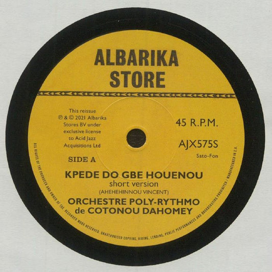 Orchestre Poly-Rythmo De Cotonou Dahomey – Kpede Do Gbe Houenou / Ma Wa Mon Nou Mi O (7", Acid Jazz, 2025) front cover