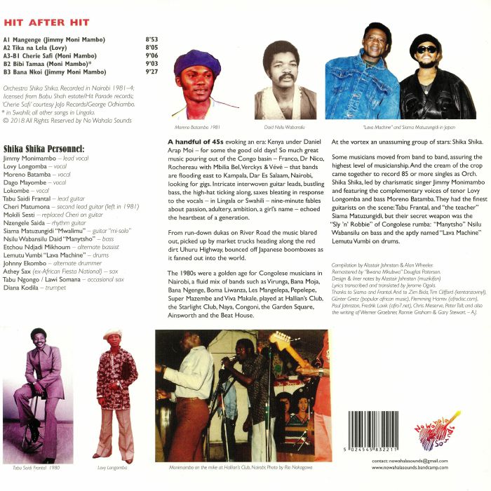 Orchestre Shika-Shika – Hit After Hit (LP+CD, No Wahala Sounds, 2018) Back Cover