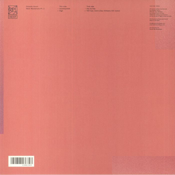 Orlando Voorn – Heist Mastercuts Pt. 2 (12", 180g, Heist, 2023) Back Cover