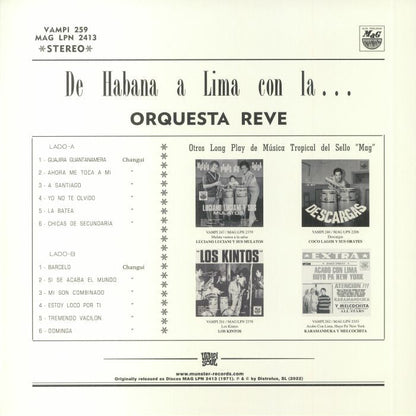 Orquesta Revé – De Habana A Lima Con La Orquesta Revé (LP, Vampi Soul, 2022) Back Cover
