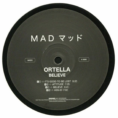 Ortella – Believe (12", Mad Recordings, 2018) Front Cover