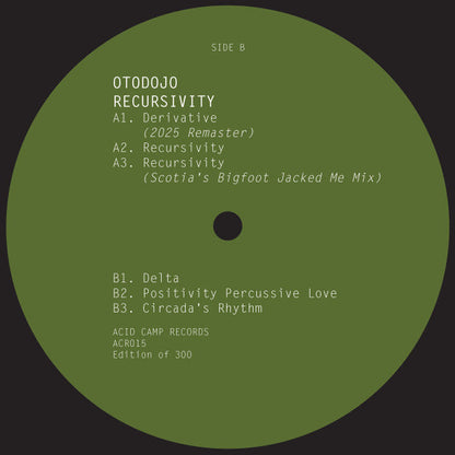 Otodojo – Recursivity (12", Acid Camp Records, 2025) Back Cover