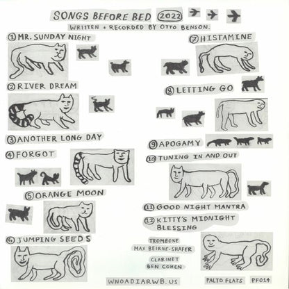 Otto Benson – Songs Before Bed (2022) (LP, Palto Flats, 2026) Back Cover