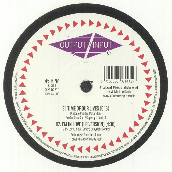 Output/Input – I'm In Love (Georgie B. Remix) (12", Output/Input Music, 2023) Back Cover